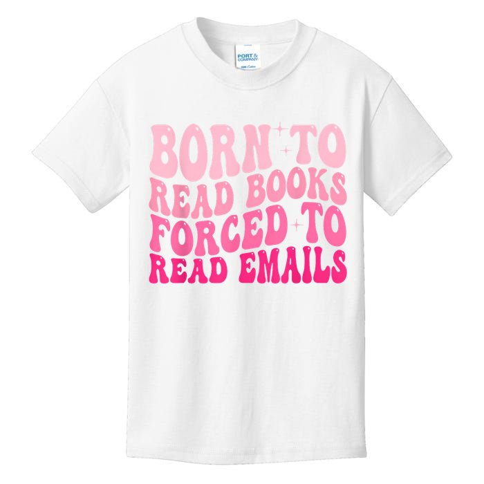 Born To Read Books Forced To Read Emails Groovy Reading Kids T-Shirt