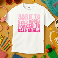 Born To Read Books Forced To Read Emails Groovy Reading Kids T-Shirt