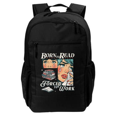 Born To Read Vintage Forced To Work Bookish Addict Bookworm Backpack