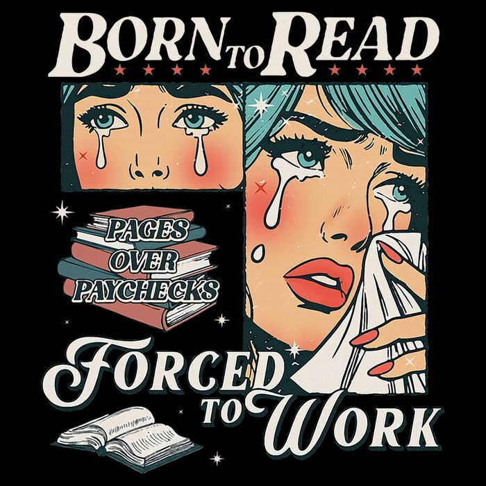 Born To Read Vintage Forced To Work Bookish Addict Bookworm Kids T-Shirt