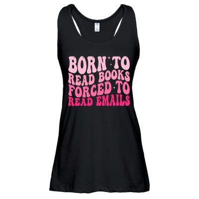Born To Read Books Forced To Read Emails Groovy Reading  Ladies Essential Flowy Tank