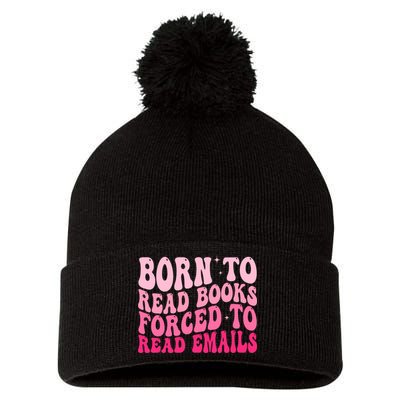 Born To Read Books Forced To Read Emails Groovy Reading  Pom Pom 12in Knit Beanie