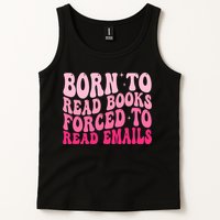 Born To Read Books Forced To Read Emails Groovy Reading  Tank Top