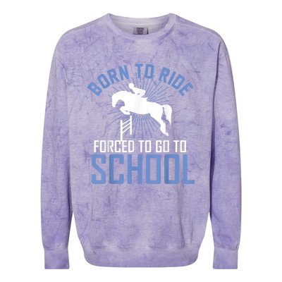 Born To Ride Equestrian Horseback Riding For Girls Colorblast Crewneck Sweatshirt