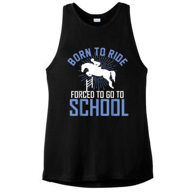 Born To Ride Equestrian Horseback Riding For Girls Ladies PosiCharge Tri-Blend Wicking Tank