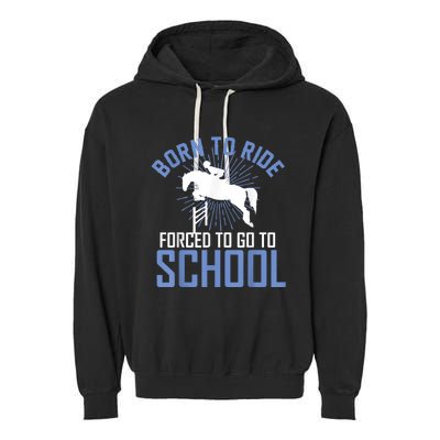 Born To Ride Equestrian Horseback Riding For Girls Garment-Dyed Fleece Hoodie