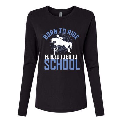 Born To Ride Equestrian Horseback Riding For Girls Womens Cotton Relaxed Long Sleeve T-Shirt