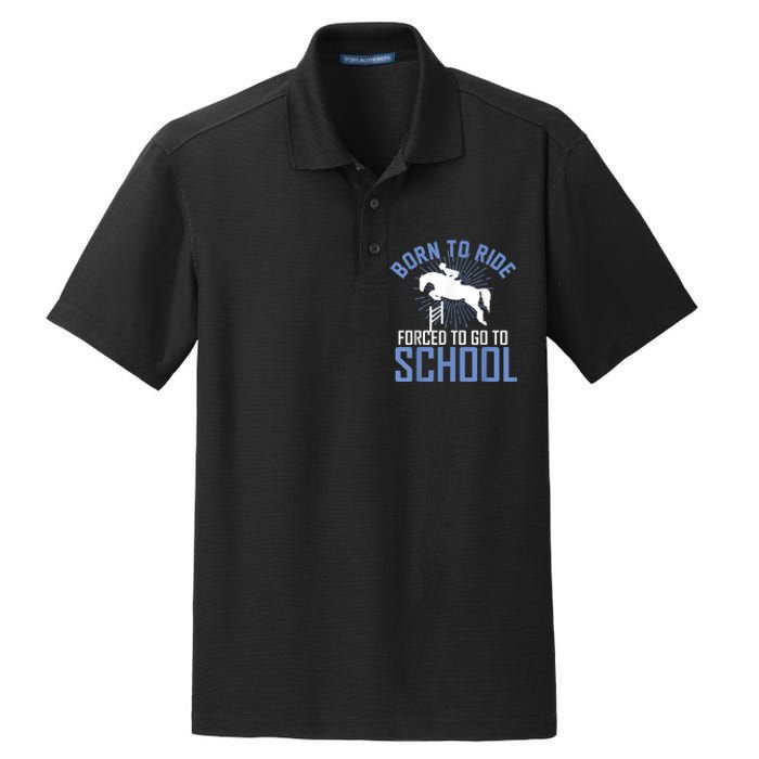 Born To Ride Equestrian Horseback Riding For Girls Dry Zone Grid Polo