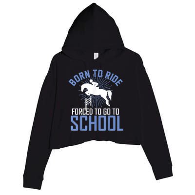 Born To Ride Equestrian Horseback Riding For Girls Crop Fleece Hoodie