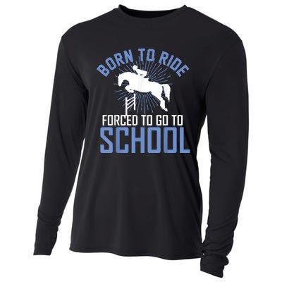 Born To Ride Equestrian Horseback Riding For Girls Cooling Performance Long Sleeve Crew