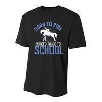 Born To Ride Equestrian Horseback Riding For Girls Youth Performance Sprint T-Shirt