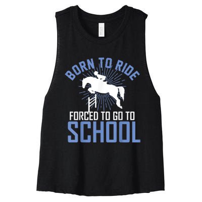 Born To Ride Equestrian Horseback Riding For Girls Women's Racerback Cropped Tank