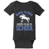 Born To Ride Equestrian Horseback Riding For Girls Baby Bodysuit