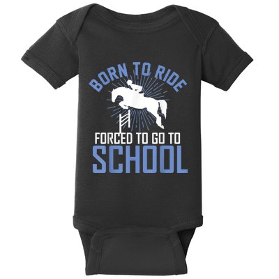 Born To Ride Equestrian Horseback Riding For Girls Baby Bodysuit