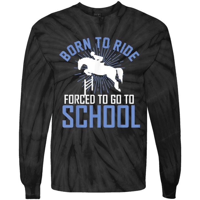 Born To Ride Equestrian Horseback Riding For Girls Tie-Dye Long Sleeve Shirt