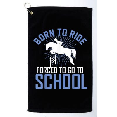 Born To Ride Equestrian Horseback Riding For Girls Platinum Collection Golf Towel