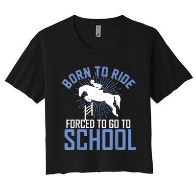 Born To Ride Equestrian Horseback Riding For Girls Women's Crop Top Tee