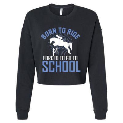 Born To Ride Equestrian Horseback Riding For Girls Cropped Pullover Crew