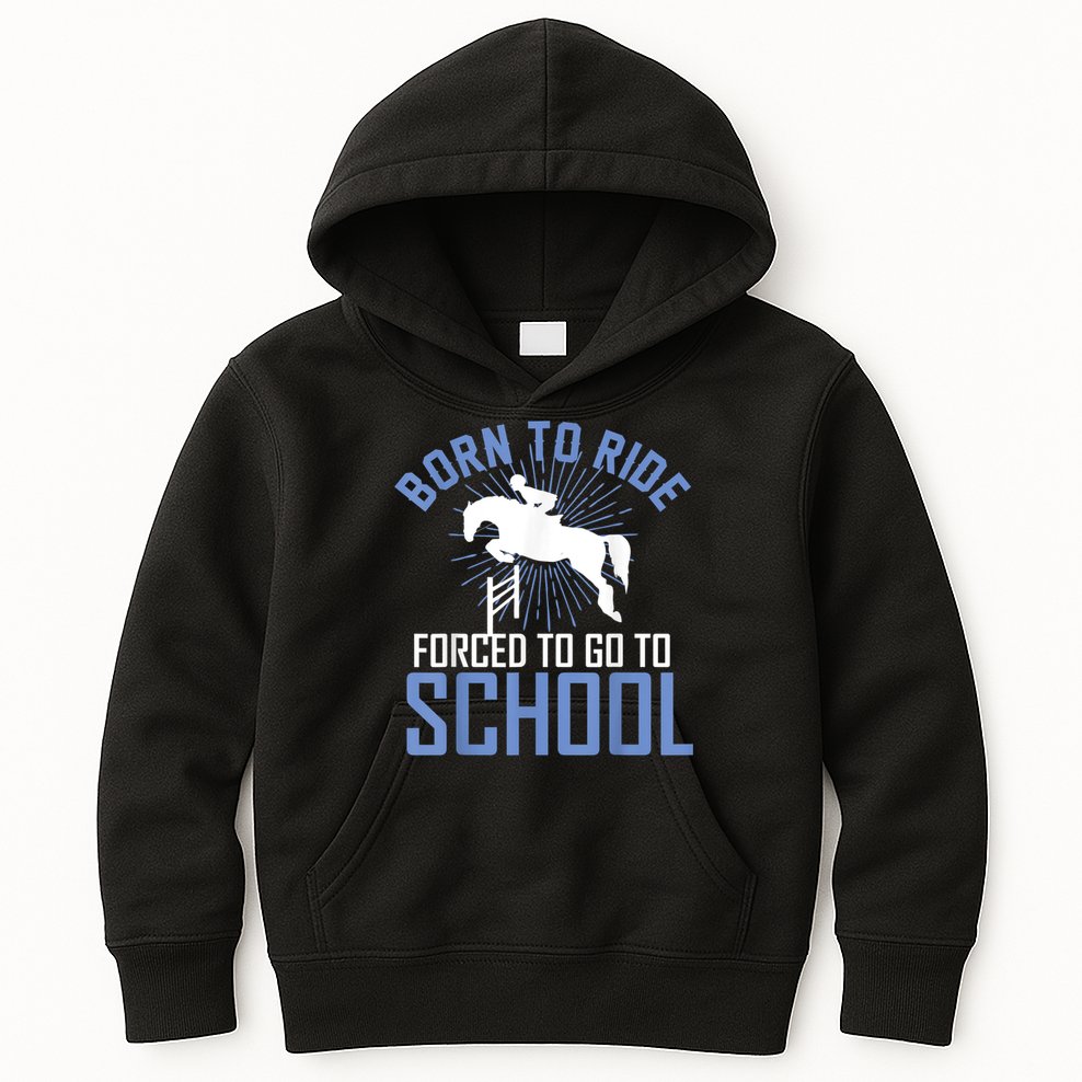 Born To Ride Equestrian Horseback Riding For Girls Kids Hoodie