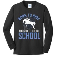 Born To Ride Equestrian Horseback Riding For Girls Kids Long Sleeve Shirt