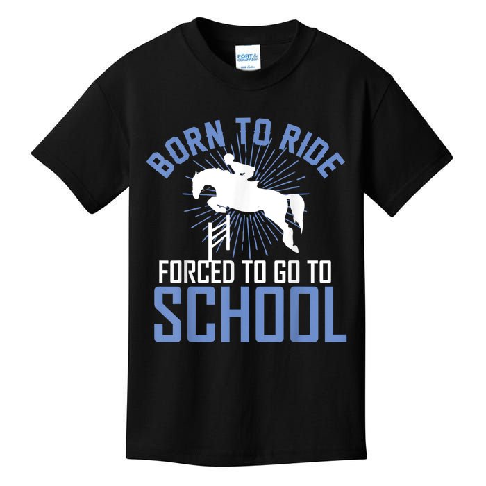 Born To Ride Equestrian Horseback Riding For Girls Kids T-Shirt