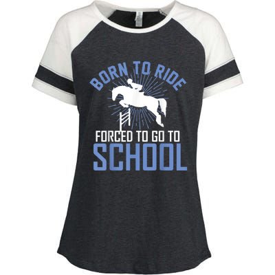 Born To Ride Equestrian Horseback Riding For Girls Enza Ladies Jersey Colorblock Tee