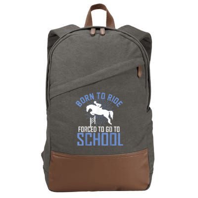 Born To Ride Equestrian Horseback Riding For Girls Cotton Canvas Backpack