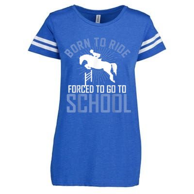 Born To Ride Equestrian Horseback Riding For Girls Enza Ladies Jersey Football T-Shirt