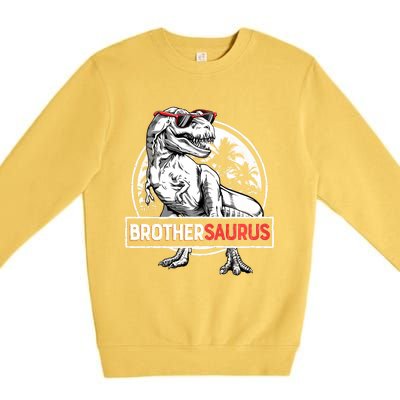 Brothersaurus T Rex Dinosaur Brother Saurus Family Matching Long Sleeve Premium Crewneck Sweatshirt