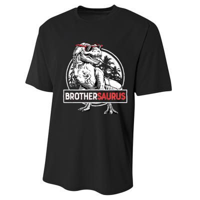 Brothersaurus T Rex Dinosaur Brother Saurus Family Matching Long Sleeve Performance Sprint T-Shirt