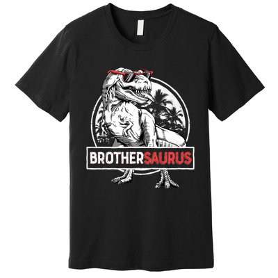 Brothersaurus T Rex Dinosaur Brother Saurus Family Matching Long Sleeve Premium T-Shirt