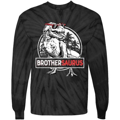 Brothersaurus T Rex Dinosaur Brother Saurus Family Matching Long Sleeve Tie-Dye Long Sleeve Shirt