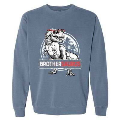 Brothersaurus T Rex Dinosaur Brother Saurus Family Matching Long Sleeve Garment-Dyed Sweatshirt