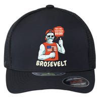 Brosevelt Teddy Roosevelt Bro with a Beer 4th of July Flexfit Unipanel Trucker Cap