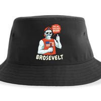 Brosevelt Teddy Roosevelt Bro with a Beer 4th of July Sustainable Bucket Hat