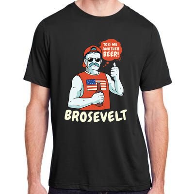 Brosevelt Teddy Roosevelt Bro with a Beer 4th of July Adult ChromaSoft Performance T-Shirt