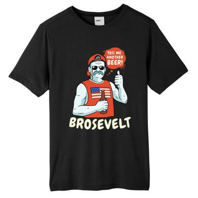 Brosevelt Teddy Roosevelt Bro with a Beer 4th of July Tall Fusion ChromaSoft Performance T-Shirt