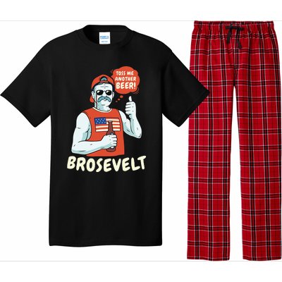 Brosevelt Teddy Roosevelt Bro with a Beer 4th of July Pajama Set