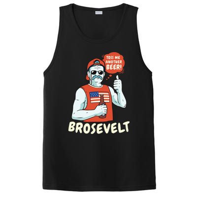 Brosevelt Teddy Roosevelt Bro with a Beer 4th of July PosiCharge Competitor Tank