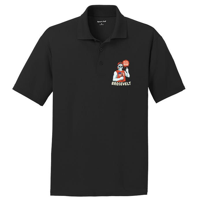 Brosevelt Teddy Roosevelt Bro with a Beer 4th of July PosiCharge RacerMesh Polo