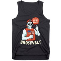 Brosevelt Teddy Roosevelt Bro with a Beer 4th of July Tank Top