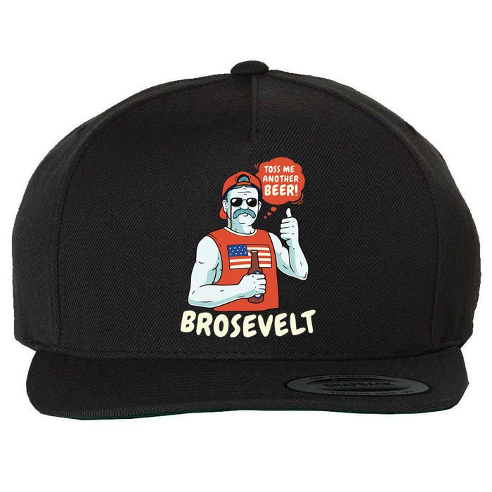 Brosevelt Teddy Roosevelt Bro with a Beer 4th of July Wool Snapback Cap