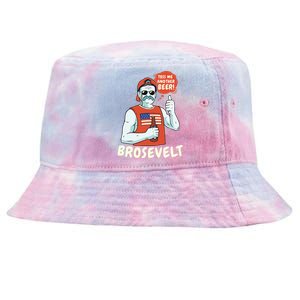 Brosevelt Teddy Roosevelt Bro with a Beer 4th of July Tie-Dyed Bucket Hat