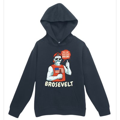 Brosevelt Teddy Roosevelt Bro with a Beer 4th of July Urban Pullover Hoodie