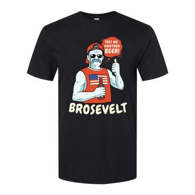 Brosevelt Teddy Roosevelt Bro with a Beer 4th of July Softstyle CVC T-Shirt