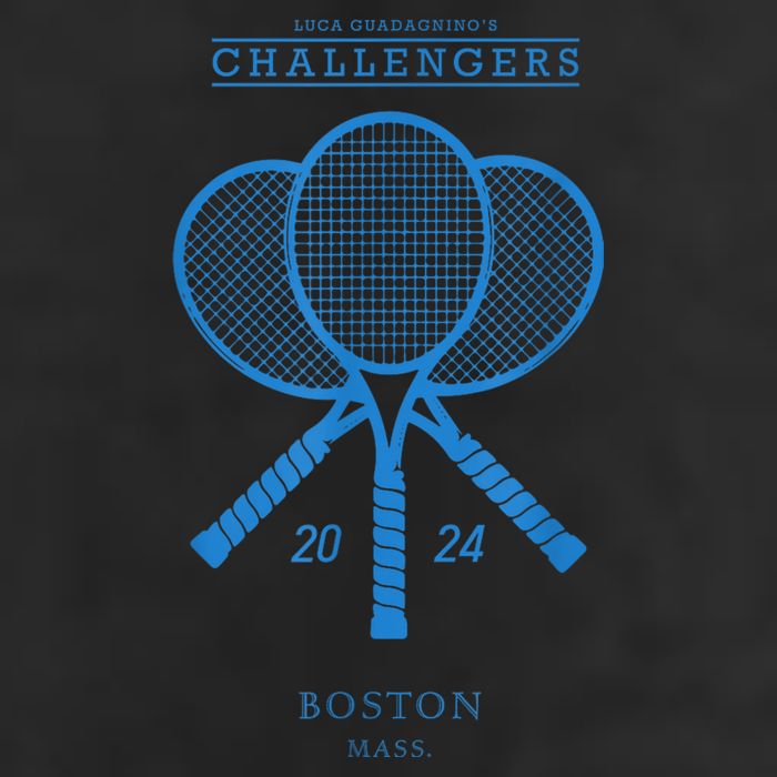 Blue Tennis Rackets Challengers Movie 7 Panel Mesh Trucker Snapback Hat