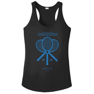 Blue Tennis Rackets Challengers Movie Ladies PosiCharge Competitor Racerback Tank