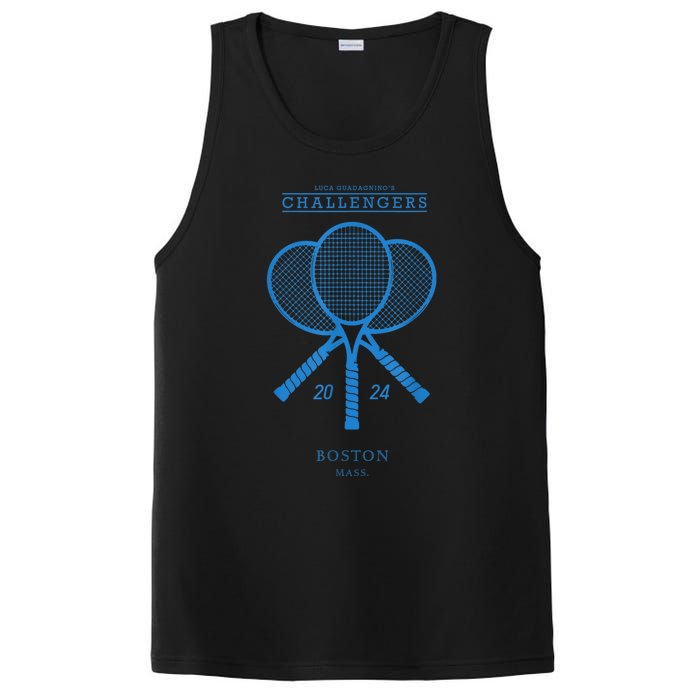 Blue Tennis Rackets Challengers Movie PosiCharge Competitor Tank