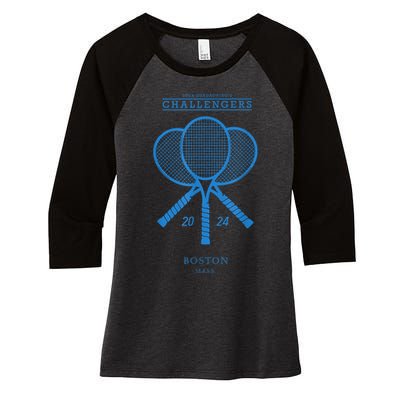 Blue Tennis Rackets Challengers Movie Women's Tri-Blend 3/4-Sleeve Raglan Shirt