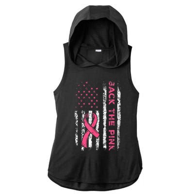 Back The Ribbon American Flag Ladies PosiCharge Tri-Blend Wicking Draft Hoodie Tank